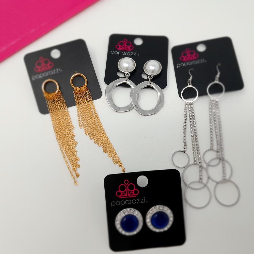 4 Pairs of New Paparazzi Earrings